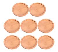 GRIRIW 8 Pezzi Sottovaso Rotondo per Piante e Vasi in bambù, Set da 8 | Raccoglie L’acqua in Eccesso, Uso Interno ed Esterno, Resistente, per Fiori e Piante Grasse