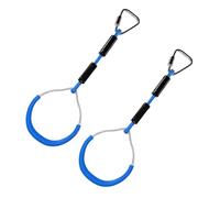 GRIRIW Anelli Da Ginnastica Per Bambini 2 Pezzi Blu Set Da Arrampicata Adatti Per Giochi All’aperto in Giardino Anelli Fitness Solidi e Morbidi Per Esercizi e Percorsi a Ostacoli