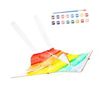 GRIRIW Aquilone DIY Pittura Acrilica Colori e Pennello Giocattolo Creativo per Kit per Colorare e Decorare Aquiloni Ragazzi e Ragazze attività Ludica e Manuale all Aperto Colore Casuale