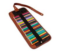 GRIRIW Astuccio Roll Up in Tela Nero con 36 Scomparti Leggero e Facile da Aprire e Chiudere, Organizer per Colorati e Pennelli Acquerello, per Studenti D'arte e Regali di Laurea