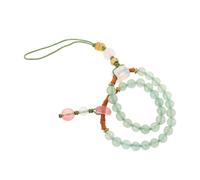 GRIRIW Bracciale Cordino da Polso con Perline Naturali Fatto Mano Ciondolo Cellulare Elegante e Resistente Cinturino Corto Anti-caduta per Telefono Accessorio Versatile per Viaggio e