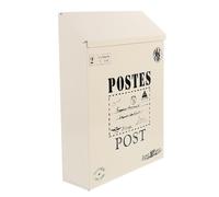 GRIRIW Casella Postale Bianco Vintage Serratura in Lamiera di Ferro Uso Versatile Pratica per Ritiro Lettere Portalettere da Esterno per Decorazione da Giardino e Casa