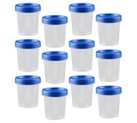 GRIRIW Contenitori per Campioni Liquidi 120ml Tappo a Vite Blu in Pp, Bicchieri da Laboratorio Antiperdita, Confezione da 25 Pezzi per Preparazione Campioni e Istologia