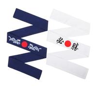 GRIRIW Fascia per Chioma in Cotone 2 Pezzi Stile Bushido Giapponese Traspirante per Esercizi e Lavaggio del Viso Design Elegante e Funzionale