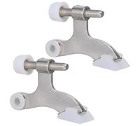 GRIRIW Fermaporta Regolabile 2 Pezzi a Cerniera in Lega di Zinco Argento Previene Urti della Porta Contro Muro, Facile Installazione, Design Elegante per Porte Interne
