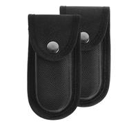 GRIRIW Fodero per Coltelli in Nylon Nero 2 Pezzi Design ad Anello e Fissaggio Cintura Custodia Pieghevole Portatile per Utensili Tascabile