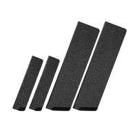 GRIRIW Guaina di Protezione Lama per Coltelli da Chef e Mannaia in Plastica Nera Fodera in Velluto, Set 4 Pezzi 5/8 Pollici, Custodia Leggera Antigraffio per Conservazione e Viaggi