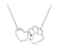 GRIRIW Lega Argento Collana Donna Cuore Impronta Zampa Cane | Look Minimal Elegante, Simbolo D’amore per Animali, Adatta a Donne e Amanti Cani, Regalo per Occasioni Speciali