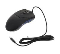 GRIRIW Mouse USB-C con Filo Ergonomico 6 Pulsanti, Luce LED Blu, 800/1200/1600/2400 DPI, per PC da Ufficio e Laptop