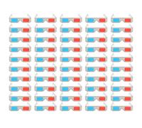 GRIRIW Occhiali 3d Set da 50 Pezzi in Cartone Doppio Strato 250g Anaglifi per Film e Dvd e Giochi 3d