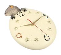 GRIRIW Orologio da Parete in Resina Forma di Guscio a Tema Dinosauro Silenzioso e Decorativo con Numeri Digitali Visibili Design Creativo Cinque Punte per Casa e Ufficio