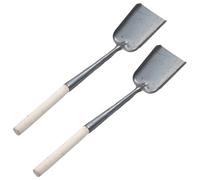 GRIRIW Pale per Rimozione Cenere con Manico lungo in Legno Ergonomico Set da 2 Pezzi per Pulizia Camini Bracieri e Forno Attrezzi Multifunzionali per Giardino e Barbecue