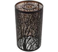 GRIRIW Paralume in Metallo Nero Traforato a Cilindro Design Foresta Paralume Rustico per Lampade da Tavolo Montatura Ragno per Illuminazione D’accento in Soggiorno e Camera