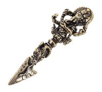 GRIRIW Pestello Dorje Tibetano in Ottone Anticato Decorazione da Scrivania Vintage con Simbolismo Buddhista Pendenti Artigianali Ruyi per Regali Buddisti e Collezione Spirituale