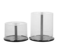 GRIRIW Scatole Porta CD e Dvd Trasparenti Base Nera, Contenitori Vuoti per 50 e 100 Dischi, Resistenti ai Graffi, Multifunzionali per Archiviazione Casa e Ufficio, Set da 2 Pezzi