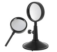 GRIRIW Set 1 Pezzo Specchi Concavi con Supporto Nero in Plastico, Lente Concavo Educativa per Studenti, Kit Leggero per Esperimenti Ottici in Ambito Scolastico