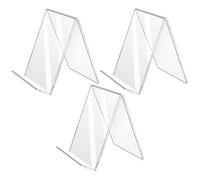 GRIRIW Set 3pezzi Ferma Libri in Acrilico Trasparente Portatile e Leggero per Album e Libri da Tavolo, per Desktop e Librerie Alte