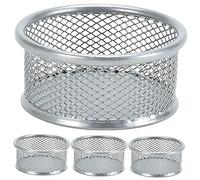 GRIRIW Set 4 Pezzi Contenitori per Graffette in Maglia Organizer da Scrivania per Oggetti Vari Porta Graffette Colorate Accessori per Ufficio e Supporti Scolastici da Tavolo