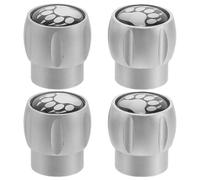 GRIRIW Set 4 Tappi Valvola Pneumatico Auto in Lega di Alluminio Argento Design Artiglio D'orso, Coperture Stelo Valvola Resistenti Agli Agenti Atmosferici per Auto, Bici e Scooter,