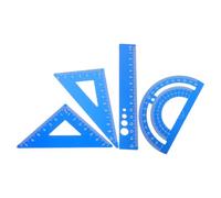 GRIRIW Set di Righelli per Geometria Goniometro e Squadre Blu | Lega di Alluminio, Misurazione Precisa e Costruzione Geometrica, per Esami, Ufficio, Schizzi