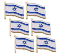 GRIRIW Spilla Bandiera Israele 6 Pezzi in Lega, Spilla Creativa ed Elegante per Borse e Camicie, per Decorazioni di Feste e Uso Quotidiano