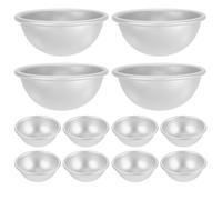 GRIRIW Stampi per Bombe da Bagno in Lega di Alluminio Argento 12 Pezzi Semicircolari 5.8x2.8 Cm Resistenti alla Ruggine per Uso Professionale e Domestico