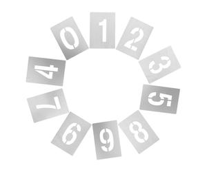 GRIRIW Stencil per Pittura Numeri per Porte Appartamento e Parcheggio in Ferro Argento Design a Scanalatura Riutilizzabile per Superfici Aderenti in Edifici Nuovi 10 Pezzi