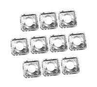 GRIRIW Tappetini in Alluminio per Fornelli a Gas Resistenti al Calore Copri Bruciatori Riutilizzabili Forma Quadrata 10 Pezzi per Protezione e Pulizia Cucina