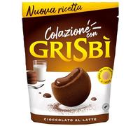 Grisbì Cioccolato - Biscotti di Croccante Pasta Frolla al Cacao, Ripieni di Morbida Crema al Cioccolato, Ideali per Colazione, Confezione da 20 Biscotti, 250 gr