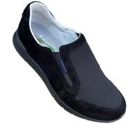 Grisport Mocassini Slipon Città Scarpe Sneaker Leggere estive in Pelle Tela Senza Lacci e Soletta memoryfoam (Nero Vesuvio, Sistema Taglie Calzature EU, Adulto, Numero, Media, 44)