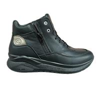 Grisport scarponcini donna città scarpa in vera pelle con cerniera e lacci Soletta estraibile suola active MADE IN ITALY (nero touch, Sistema Taglie Calzature EU, Adulto, Donna, Numero, Media, 39)