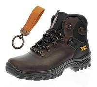 Grisport scarponcini trekking montagna unisex pelle impermeabili Gritex e support system scelta spray o portachiavi (marrone e portachiavi, 44, Sistema Taglie Calzature EU, Adulto, Numero, Media, 44)
