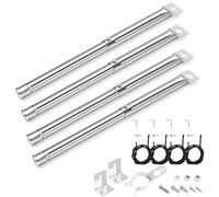 GRISUN Bruciatore universale per barbecue a gas in acciaio inox, 31-44 cm, compatibile con Landmann, Enders, Tepro, Taino, Campingaz, Charbroil, Mr Gardener, Napoleon, set di 4 bruciatori per barbecue