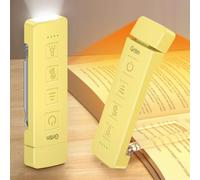 Gritin 2026 2a Gen Luce per Lettura Libri a Letto, 2in1 Luce Libro&Torcia | 7 LED Full Spettro per Gli Occhi, 6 Colori e 6 Luminosità, Lunga Durata, Ricaricabile con Clip - Giallo Crema