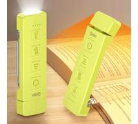 Gritin Luce da Lettura per Libri a Letto con Torcia, 1000mAh Lunga Durata | 7 LED Full Spettro per Occhi,6 Colori e 6 Luminosità Regolabile,Memoria Smart,160+h Lampada da Lettura-Verde Smeraldo