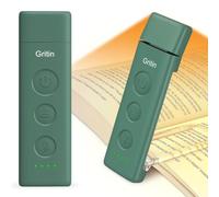 Gritin Luce per Lettura Libri a Letto, 7 LED con Clip Ricaricabile | 3 Temperature di Colore, 5 Luminosità & Oscuramento Continuo, Luce Libro Notturna per Amanti dei Libri - Verde Scuro