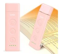 Gritin Luce per Lettura Libri a Letto, 7 LED con Clip Ricaricabile | 3 Temperature di Colore, 5 Luminosità & Oscuramento Continuo, Luce Libro Notturna per Amanti dei Libri - Rosa