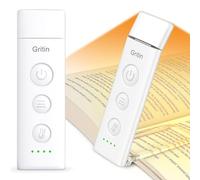 Gritin Luce per Lettura Libri a Letto Ricaricabile, 7 LED Luce Lampada da Lettura per Libro con Clip, 3 Temperature Colore, 5 Luminosità & Oscuramento Continuo per Libro Notturna
