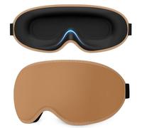 Gritin Mascherina per Dormire 3D sul Fianco, Upgrated Maschera per Dormire | Blocca la Luce, Design Ergonomico, Zero Pressione Sugli Occhi, Traspirante e Leggera per Sonno, Viaggi-Marrone