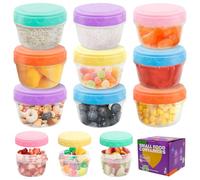Griwuut Confezione da 12 contenitori da 75 ml per condimenti per insalata da asporto con coperchio, mini contenitori per salse, piccoli contenitori per alimenti per condimenti e contenitori per il
