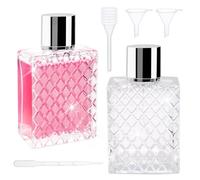 Griwuut Confezione da 2 nebulizzatori da 100 ml in vetro ricaricabili con imbuto e contagocce, flaconi spray da viaggio trasparenti per nebulizzazione fine e cosmetici