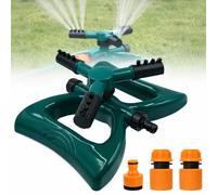 Griwuut Irrigatori da giardino per prati, sistema di irrigazione rotante a 360 gradi con design regolabile a 3 bracci per irrigazione da giardino e piante