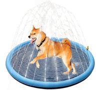 Griwuut Piscina per Cani, Tappetino da gioco per cani 100 cm, Pieghevole, con Funzione di Spruzzatura, Giocattolo Acquatico Portatile per Estate, Tappetino Antiscivolo Durevole per Gioco