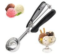 Griwuut Porzionatore per gelato in acciaio inox, 5 cm, cucchiaio per gelato e impugnatura comoda per palline di gelato, cottura e melone