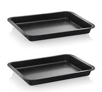 Grizzly, 2 Pirofile grandi e piatte con rivestimento antiaderente e bordo con manico, possono essere usate anche come teglia per lasagne, arrosto o tortiera