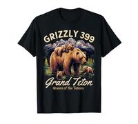 Grizzly 399 Bear Lovers Queen of the Tetons National Park Maglietta