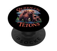 Grizzly 399 Bear Lovers Queen of the Tetons National Park PopSockets PopGrip Adesivo