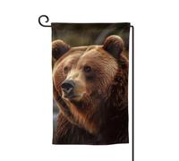 Grizzly Bear - Bandiere da giardino verticali su entrambi i lati, 30,5 x 45,7 cm, bandiera stagionale primaverile estate per vacanze, fattoria, cortile, decorazione da appendere all'aperto, taglia