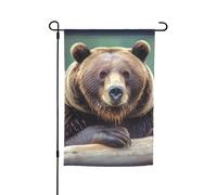 Grizzly Bear - Bandiere per esterni, 30,5 x 45,7 cm, stampa su entrambi i lati, bandiera da giardino con occhielli, bandiera per casa e cortile, per fattoria, prato, portico, decorazioni per la casa