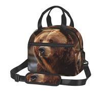 Grizzly Bear Borsa per il pranzo per donne e uomini, riutilizzabile, borsa termica per il pranzo, a prova di perdite, grande capacità, contenitori per alimenti per lavoro, viaggi all'aperto